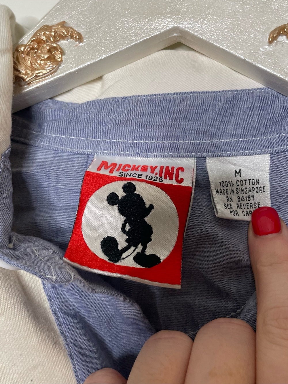 VINTAGE MICKEY MOUSE RUGBY STYLE PULLOVER SHIRT SZ M AS IS - Picture 2 of 9